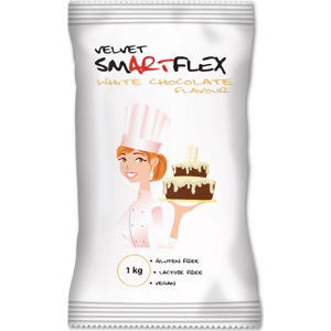 Smartflex Velvet Bílá čokoláda 1 kg v sáčku (Potahovací a modelovací hmota na dorty) Smartflex