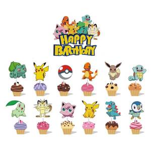 Zápich do dortu a muffinů 13ks Pokémon - Cakesicq