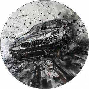 Jedlý papír BMW černobílá fotka 19,5 cm - Pictu Hap