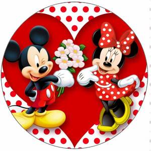 Jedlý papír Mickey a Minnie love 19,5 cm - Pictu Hap