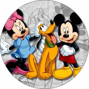 Jedlý papír Mickey, Minnie a Pluto 19,5 cm - Pictu Hap