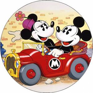 Jedlý papír Mickey a Minnie v autě 19,5 cm - Pictu Hap