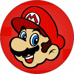 Jedlý papír Super Mario hlava na červeném pozadí 19,5 cm - Pictu Hap