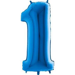 Nafukovací balónek číslo 1 modrý 102cm extra velký Grabo