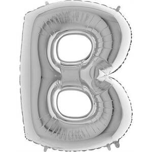 Nafukovací balónek písmeno B stříbrné 102 cm Grabo