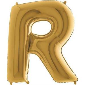 Nafukovací balónek písmeno R zlaté 102 cm Grabo