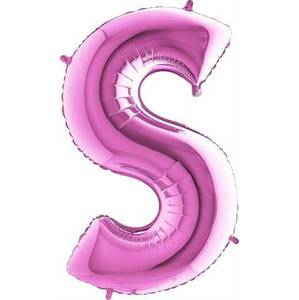 Nafukovací balónek písmeno S růžové 102 cm Grabo