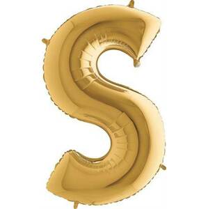 Nafukovací balónek písmeno S zlaté 102 cm - Grabo
