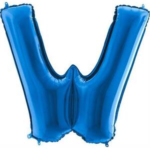 Nafukovací balónek písmeno W modré 102 cm Grabo