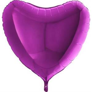 Nafukovací balónek fialové srdce 91 cm Grabo
