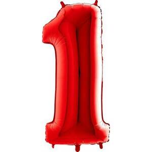 Nafukovací balónek číslo 1 červený 102cm extra velký Grabo