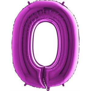 Nafukovací balónek číslo 0 fialový 102cm extra velký Grabo