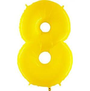 Nafukovací balónek číslo 8 žlutý 102cm extra velký Grabo