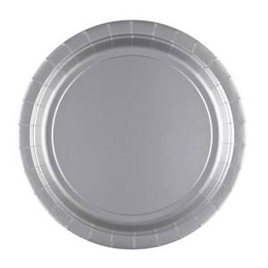 Papírový talíř 8ks stříbrný 22,8cm Amscan