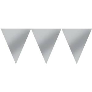 Girlanda stříbrné vlaječky 457 x 17,7cm Amscan