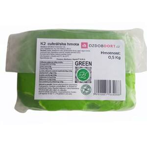 Potahovací hmota K2 na dorty 0,5kg zelená - K2