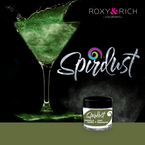 Metalická barva do nápojů Spirdust zelená smaragdová 1,5g Roxy and Rich