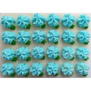 Cukrové květy modré na platíčku 24ks - Fagos