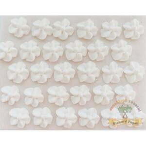 Cukrové květy bílé svatební na platíčku 30ks Fagos