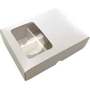 Krabička na pralinky perleťová s okénkem (6,5 x 10,5 x 4,5 cm) dortis