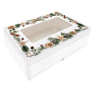 Krabička na cukroví skládací s okénkem 22x15x5cm  1ks vánoční dekorace - Alvarak