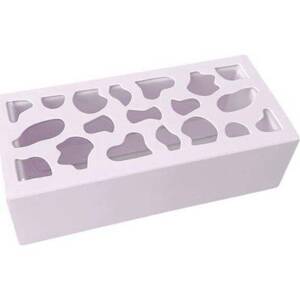 Krabička na makronky růžová se zdobeným okénkem 13 x 6 x 4 cm (na 4 kusy) dortis