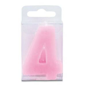 Svíčka ve tvaru číslice 4 - mini, růžová Stadter