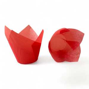 Cukrářský košíček Tulip červený 24ks