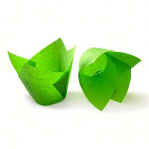Cukrářský košíček Tulip zelený 24ks