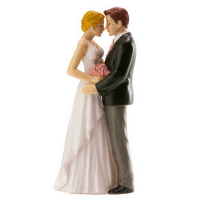 deKora Figurka na dort - nevěsta a ženich v romantickém objetí