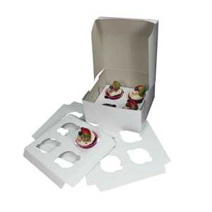 Krabice na cupcakes bílá (na 4ks)