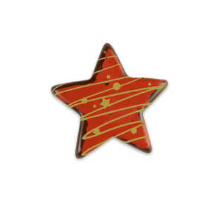 Čokoládová dekorace Červená hvězda 8ks