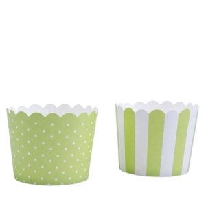 Mini samonosné košíčky na pečení zeleno-bílé 12ks
