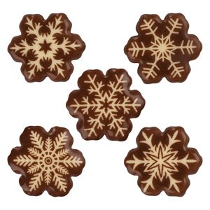 Čokoládová dekorace sněhové vločky 10ks