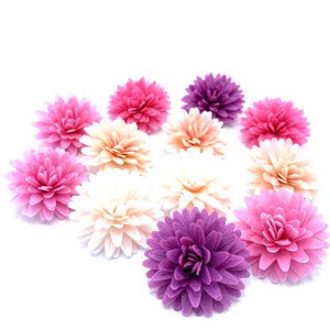 Jedlý papír 3D barevné květy 12ks