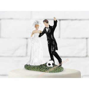 Figurka na dort - nevěsta a ženich fotbalista