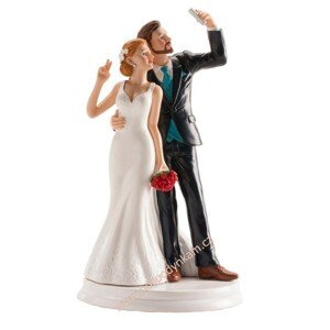 Figurka na dort - ženich a nevěsta selfie