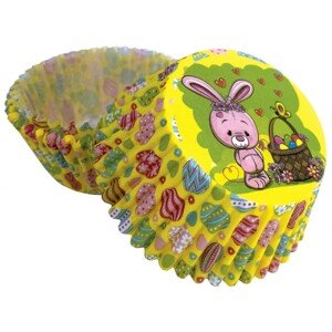 Cukrářské košíčky - velikonoční zajíček - žlutý  - 50ks