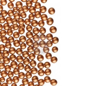 Cukrové perličky 4mm - retro zlatá / bronz - 100g