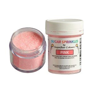 Sugarflair Sugar Sprinkles - jemný dekorační cukr - růžový - 40g