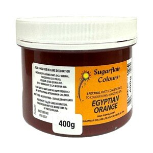 Sugarflair paste colour - gelová barva Egyptian Orange XXL - oranžová - 400g
