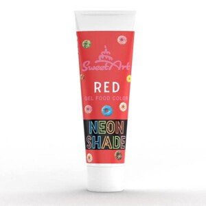 SweetArt - NEON Shade - Neonová gelová barva Red - červená 30g