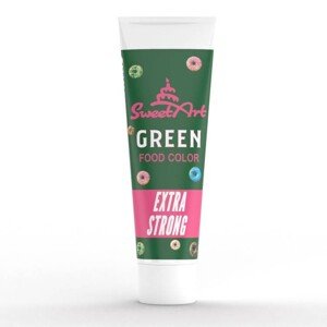 SweetArt - Extra Strong Potravinářská gelová barva Intense Green - zelená 30g