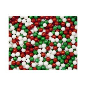 Cukrové perličky - máček - červený / bílý / zelený - 100g