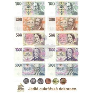 Jedlý papír "Bankovky Česká koruna" - A4