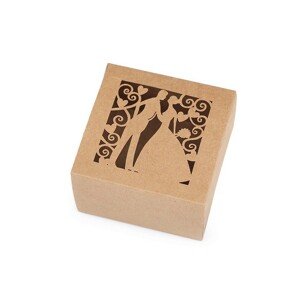 Natural krabička s vyřezávaným motivem - 6 x 6cm