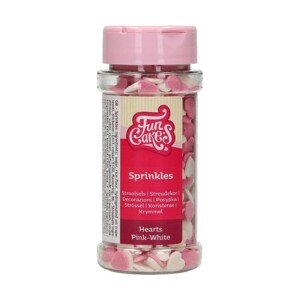 FunCakes  Cukrový posyp - srdíčka růžová / bílá - 60g