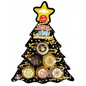 Cukrářské košíčky MINI - Vánoční třpyt - černá sada - 150ks