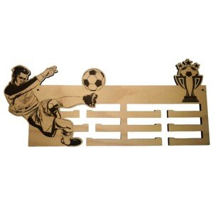 Dřevěný věšák na medaile - Fotbal Přidat jméno